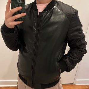 SAKS 5th Ave leather down bomber